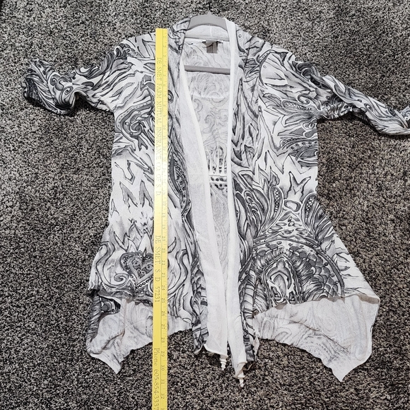 ALBERTO MAKALI Open Front Knit Cardigan Size XL ART TO WEAR Flowy Abstract Artsy - Picture 8 of 12